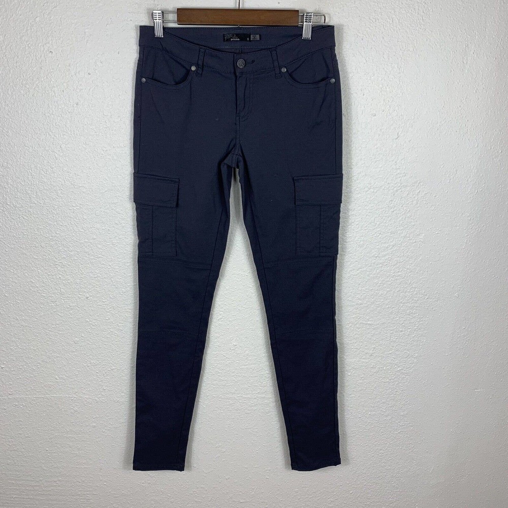 Prana Womens 6 Gray Meme Pants Skinny Leg Cargo Pockets Stretch Zion Outdoor